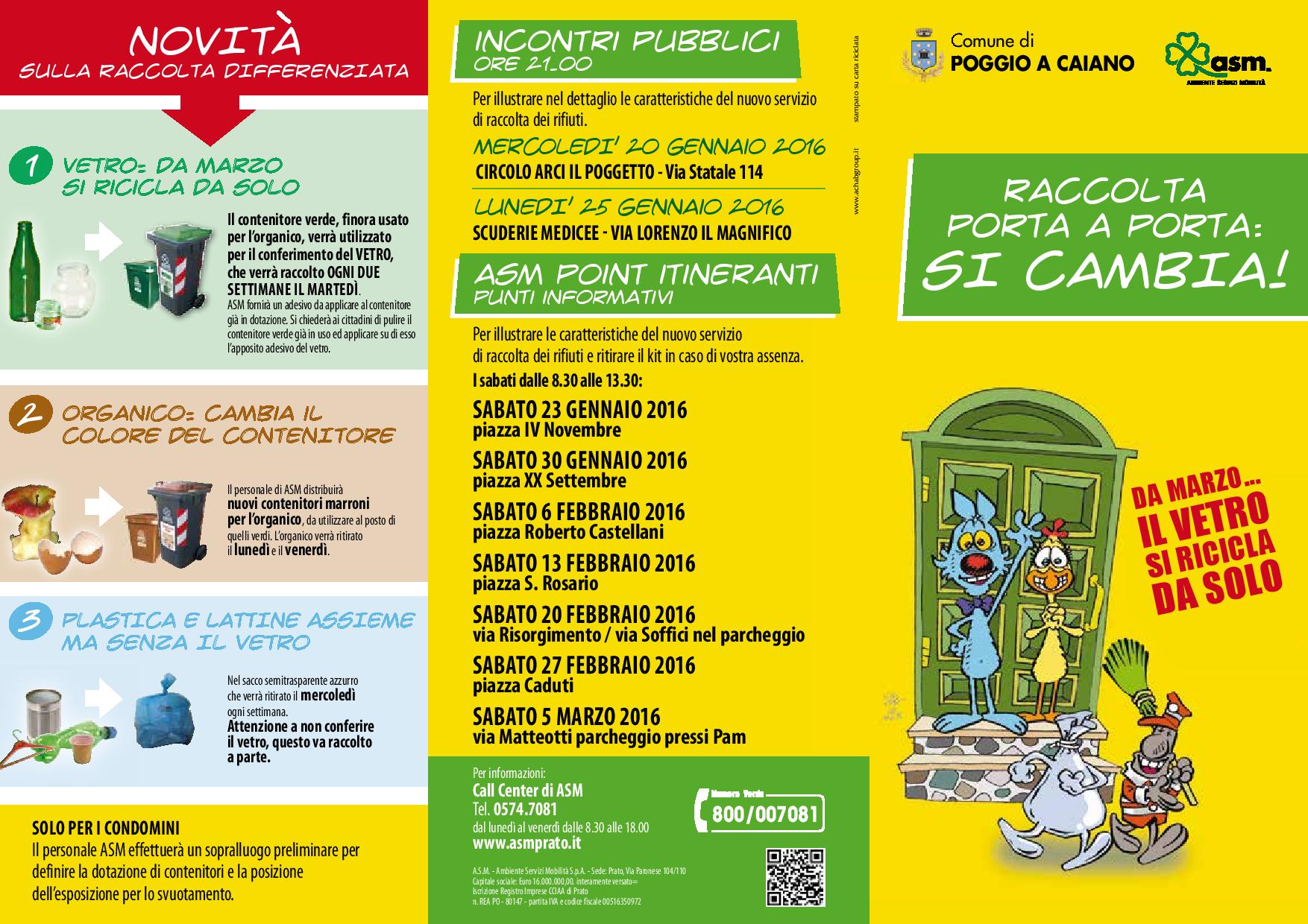 Brochure informativa sulla raccolta monomateriale del vetro