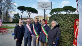 Intitolazione piazza Filippo Mazzei - targa