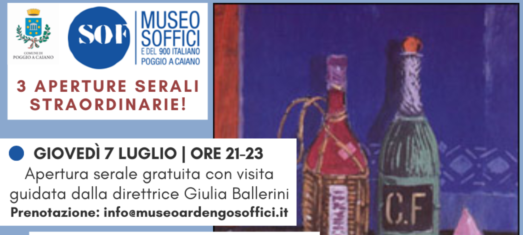 Tre aperture straordinarie a luglio!